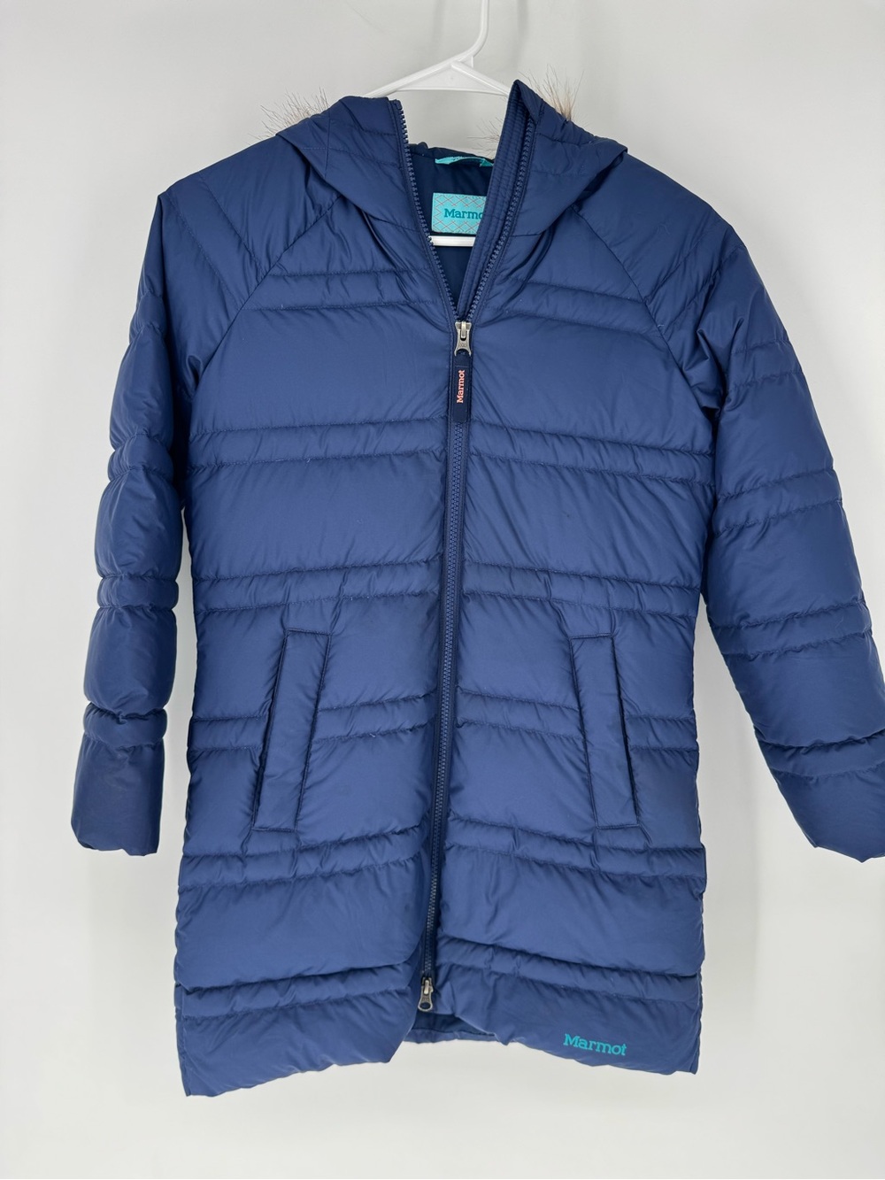 Marmot goosedown tween Navy Puffer Jacket with Hood